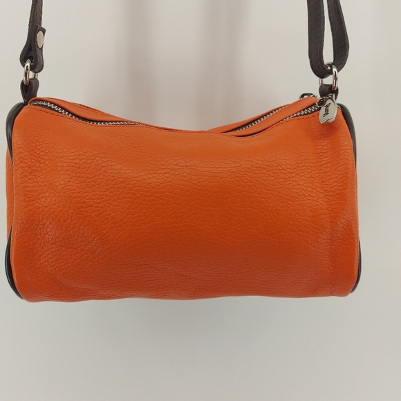 Valentina Handbags - Valentina Orange Leather Crossbody Bag